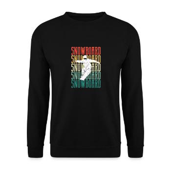 Snowboard Retro Vintage Snowboarding Silhouette - Unisex Pullover - Schwarz - Vorne - Alina (178cm) & Michal (187cm)