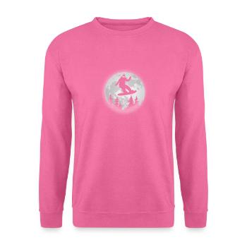 Snowboard Moon Lustige Snowboarder Freestyle Snow - Unisex Pullover - Pink - Vorne