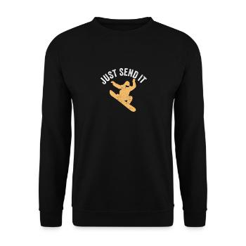 Just Send It Snowboard Snowboarding Rider Snow - Unisex Pullover - Schwarz - Vorne - Alina (178cm) & Michal (187cm)