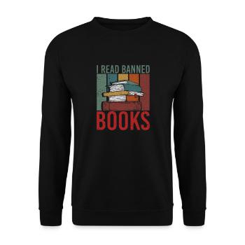 I Read Banned Books Books Library - Unisex Sweatshirt - black - Front - Alina (178cm) & Michal (187cm)