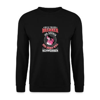 Reicht Mir Den Brenner Ihr Narren Der König Will - Unisex Pullover - Schwarz - Vorne - Alina (178cm) & Michal (187cm)