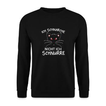 Ich Schnarche Nicht Ich Schnurre Schlaf Pyjama - Unisex Pullover - Schwarz - Vorne - Alina (178cm) & Michal (187cm)