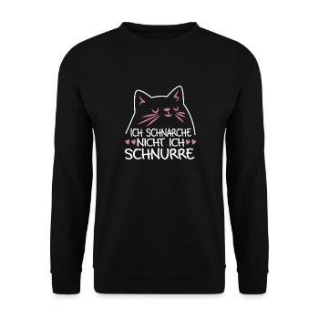Schlaf Pyjama Freundin Ich Schnarche Nicht Ich - Unisex Pullover - Schwarz - Vorne - Alina (178cm) & Michal (187cm)