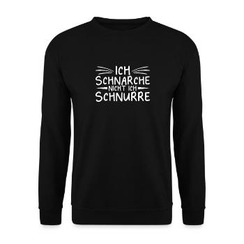 Ich Schnarche Nicht Ich Schnurre Beziehung - Unisex Pullover - Schwarz - Vorne - Alina (178cm) & Michal (187cm)