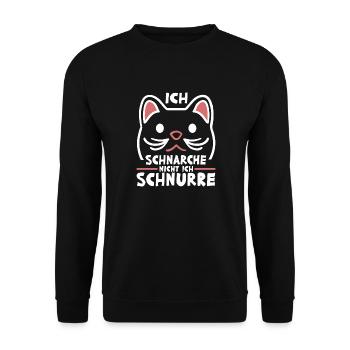 Schlaf Pyjama Freundin Ich Schnarche Nicht Ich - Unisex Pullover - Schwarz - Vorne - Alina (178cm) & Michal (187cm)