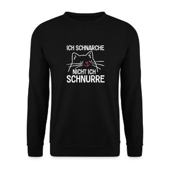 Ich Schnarche Nicht Ich Schnurre - Unisex Pullover - Schwarz - Vorne - Alina (178cm) & Michal (187cm)