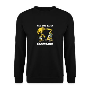 See You Later Excavator, Funny Excavator Construction Site - Unisex Sweatshirt - black - Front - Alina (178cm) & Michal (187cm)