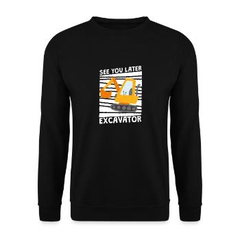 See You Later Excavator, Funny Excavator Construction Site - Unisex Sweatshirt - black - Front - Alina (178cm) & Michal (187cm)