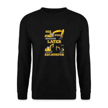 See You Later Excavator, Funny Excavator Construction Site - Unisex Sweatshirt - black - Front - Alina (178cm) & Michal (187cm)
