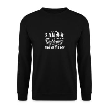 3 AM Most Frightening Time Of The Day, Ghost Hunt - Unisex Sweatshirt - black - Front - Alina (178cm) & Michal (187cm)