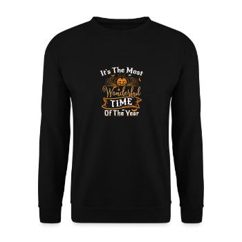 It's The Most Wonderful Time Of The Year Halloween - Unisex Sweatshirt - black - Front - Alina (178cm) & Michal (187cm)