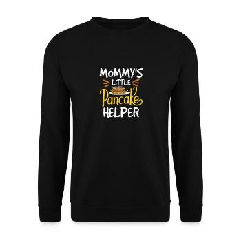 Mommy's Little Pancake Helper, Pancake Frühstück - Unisex Pullover - Schwarz - Vorne - Alina (178cm) & Michal (187cm)