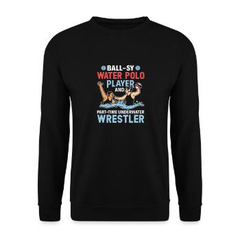 Water Polo Wasserball - Unisex Sweatshirt - black - Front - Alina (178cm) & Michal (187cm)