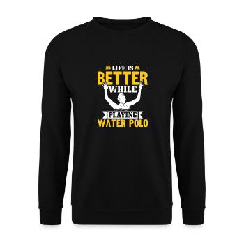 Water Polo Wasserball - Unisex Sweatshirt - black - Front - Alina (178cm) & Michal (187cm)