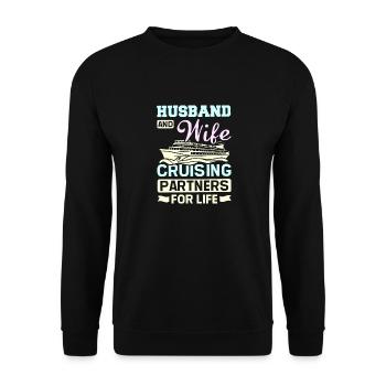 Family Couple Husband and wife cruising prartners - Unisex Sweatshirt - black - Front - Alina (178cm) & Michal (187cm)