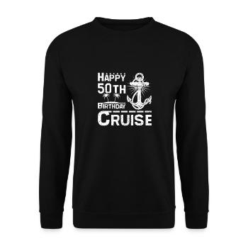 Happy 50th birthday cruise - Unisex Sweatshirt - black - Front - Alina (178cm) & Michal (187cm)
