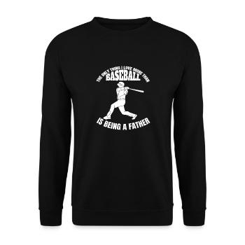 Baseball Vater Baseballliebhaber Dad Baseballspiel - Unisex Pullover - Schwarz - Vorne - Alina (178cm) & Michal (187cm)