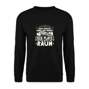Sehr Geehrte Damen Und Herren Der Wirt Betritt - Unisex Pullover - Schwarz - Vorne - Alina (178cm) & Michal (187cm)