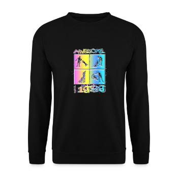 Génial depuis 1989. Agilité, Hundetraining - Sweat-shirt Unisexe - noir - Devant - Alina (178cm) & Michal (187cm)