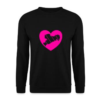 Sachsen Erzgebirge Liebe Haamit - Unisex Pullover - Schwarz - Vorne - Alina (178cm) & Michal (187cm)