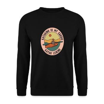 Faire du kayak en tant que canoë cardio Funny - Sweat-shirt Unisexe - noir - Devant - Alina (178cm) & Michal (187cm)