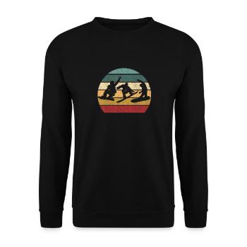 Freestyle Snowboarder Jumping Freestyle Downhill - Unisex Sweatshirt - black - Front - Alina (178cm) & Michal (187cm)