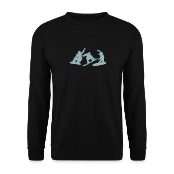Freestyle Snowboarder Jumping Freestyle Downhill - Unisex Sweatshirt - black - Front - Alina (178cm) & Michal (187cm)