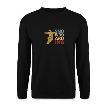 Snowboarding Boarder Wintersport Urlaub Snowboard - Unisex Pullover - Schwarz - Vorne - Alina (178cm) & Michal (187cm)