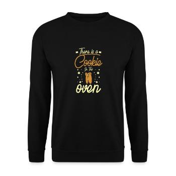 pregnancy there is a cookie in this oven christmas - Unisex Sweatshirt - black - Front - Alina (178cm) & Michal (187cm)