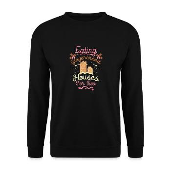 Grossesse Manger des maisons en pain d’épices pour deux - Sweat-shirt Unisexe - noir - Devant - Alina (178cm) & Michal (187cm)