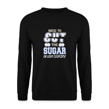 Besoin de couper le sucre Oh regardez les biscuits! Rétro Drôle - Sweat-shirt Unisexe - noir - Devant - Alina (178cm) & Michal (187cm)
