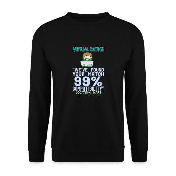 Virtual Dating Funny Compatibility Location Mars - Unisex Sweatshirt - black - Front - Alina (178cm) & Michal (187cm)