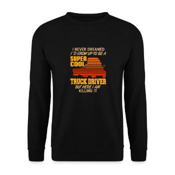 I'd Grow Up to Be A Super Cool Truck Driver Funny - Unisex Pullover - Schwarz - Vorne - Alina (178cm) & Michal (187cm)