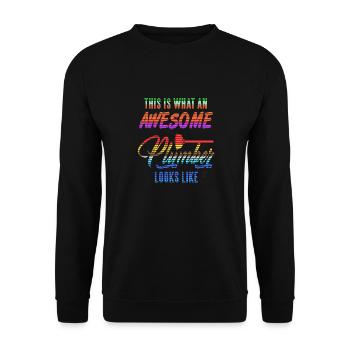À quoi ressemble un plombier génial Vapor Wave - Sweat-shirt Unisexe - noir - Devant - Alina (178cm) & Michal (187cm)