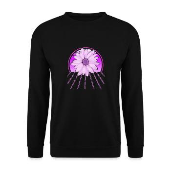 Awesome Blooming Flower Vapor Wave Designs - Unisex Sweatshirt - black - Front - Alina (178cm) & Michal (187cm)