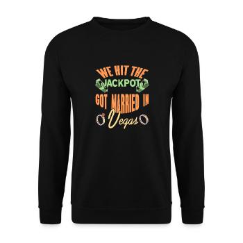 Nous avons touché le jackpot S’est marié à Vegas Retro - Sweat-shirt Unisexe - noir - Devant - Alina (178cm) & Michal (187cm)
