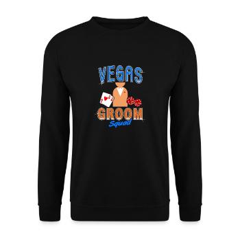 Vegas Groom Squad Retro Vegas Wedding T-Shirt - Unisex Sweatshirt - black - Front - Alina (178cm) & Michal (187cm)