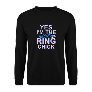 Yes I'm The Vegas Ring Chick Funny Vegas Wedding - Unisex Sweatshirt - black - Front - Alina (178cm) & Michal (187cm)