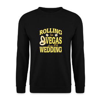 Rolling In Vegas For My Wedding Funny Retro - Unisex Sweatshirt - black - Front - Alina (178cm) & Michal (187cm)