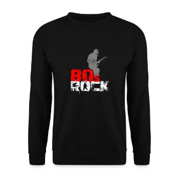 Vintage 80s Rock Music Guitarist - Unisex Sweatshirt - black - Front - Alina (178cm) & Michal (187cm)