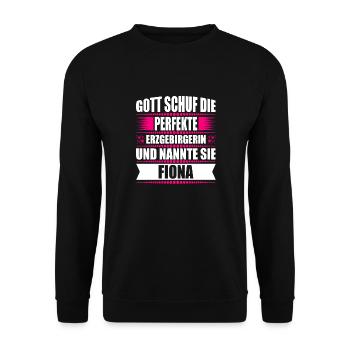 Erzgebirge Frau Namen Sachsen Fiona - Unisex Pullover - Schwarz - Vorne - Alina (178cm) & Michal (187cm)