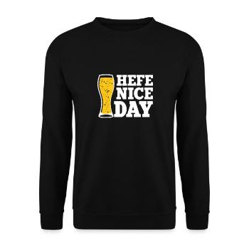 Hefe Nice Day Lustiges Bier Trinker Brauer Alkohol - Unisex Pullover - Schwarz - Vorne - Alina (178cm) & Michal (187cm)