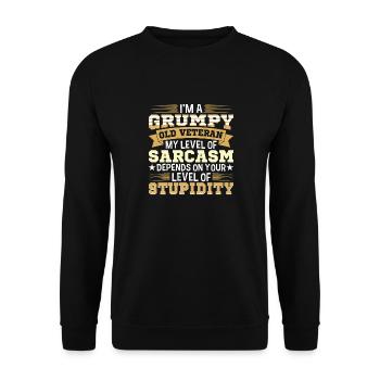 Grumpy Old Army vétéran US Patriot - Sweat-shirt Unisexe - noir - Devant - Alina (178cm) & Michal (187cm)