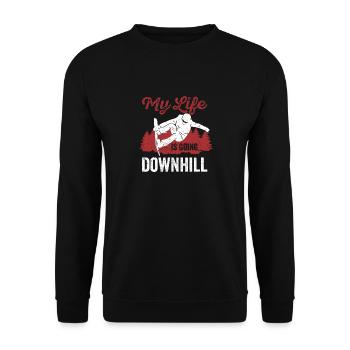 Snowboard Winter Snowboarding My Life Is Going - Unisex Sweatshirt - black - Front - Alina (178cm) & Michal (187cm)