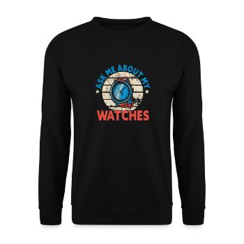 Watch Collector Watch Watchmaker - Unisex Sweatshirt - black - Front - Alina (178cm) & Michal (187cm)