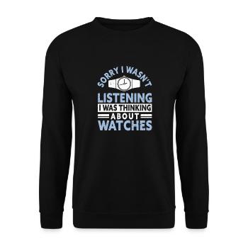 Watch Collector Watch Watchmaker - Unisex Sweatshirt - black - Front - Alina (178cm) & Michal (187cm)