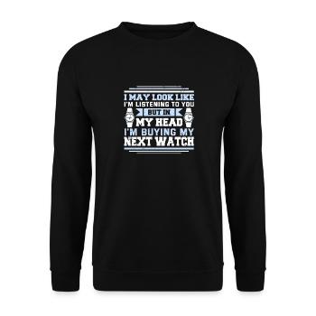 Watch Collector Watch Watchmaker - Unisex Sweatshirt - black - Front - Alina (178cm) & Michal (187cm)