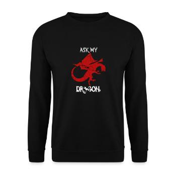 Ask My Dragon Fans de Livre & Films de Fantaisie - Sweat-shirt Unisexe - noir - Devant - Alina (178cm) & Michal (187cm)