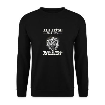 Train like a Beast Jiu Jitsu BJJ Grappling MMA Tra - Unisex Sweatshirt - black - Front - Alina (178cm) & Michal (187cm)