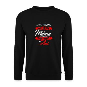 Muttertag Mama Mutti Auszeichnung Muttertagsgesche - Unisex Pullover - Schwarz - Vorne - Alina (178cm) & Michal (187cm)